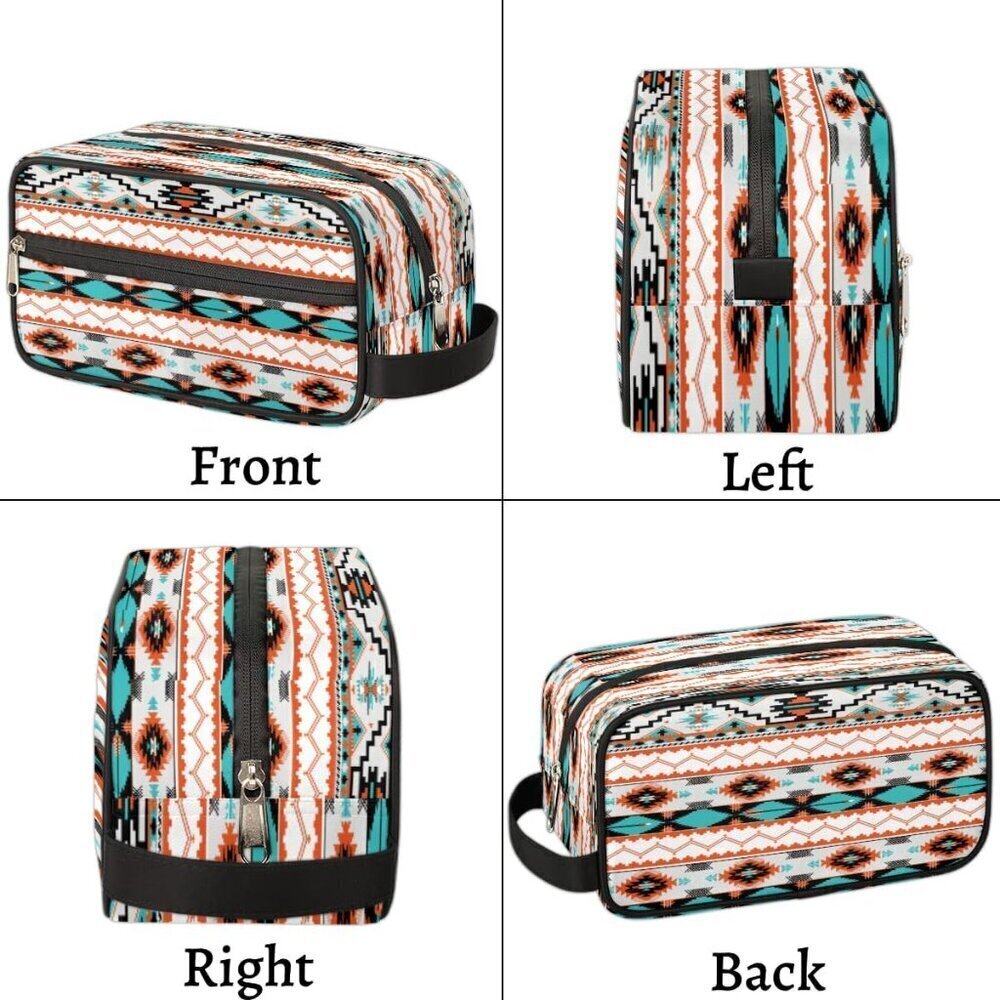 Aztec Toiletry Bag for Women Girl,Western Travel Cosmetic Bag,Hanging Makeup Bag - Picture 4 of 8